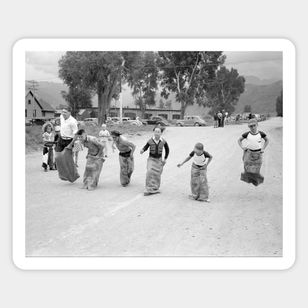 Sack Race, 1940. Vintage Photo Magnet by historyphoto